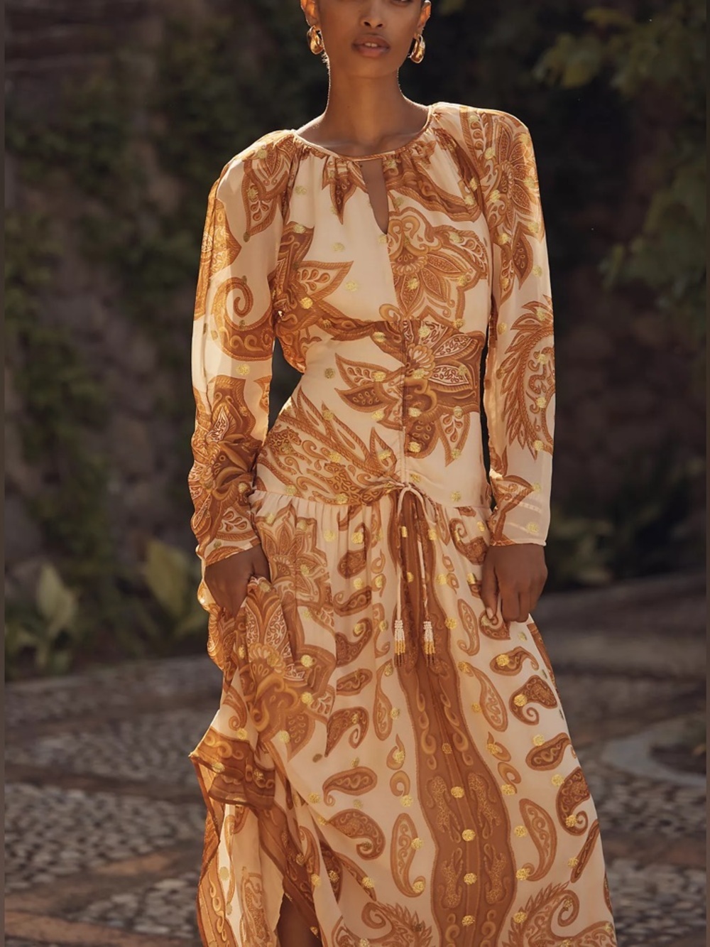 Farm Rio x Anthropologie Long-Sleeve Jacquard Maxi Dress - Picture 3 of 5